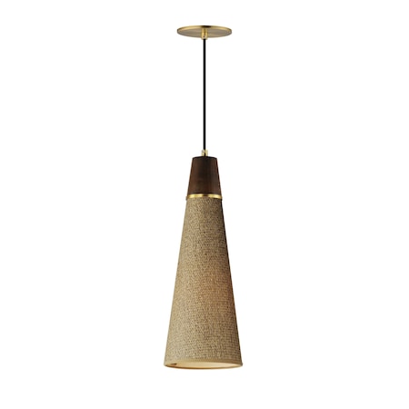 Maxim Lighting Sumatra 7'' Elongated Pendant, Natural Aged Brass 14482GCNAB